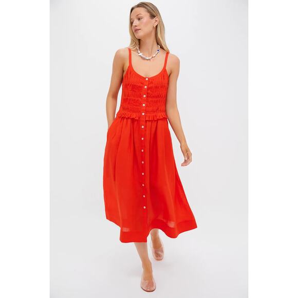 SEA NEW YORK Chili Zora Solid Tank Button Down Dress Size L NWT Retail $295 - Picture 6 of 7